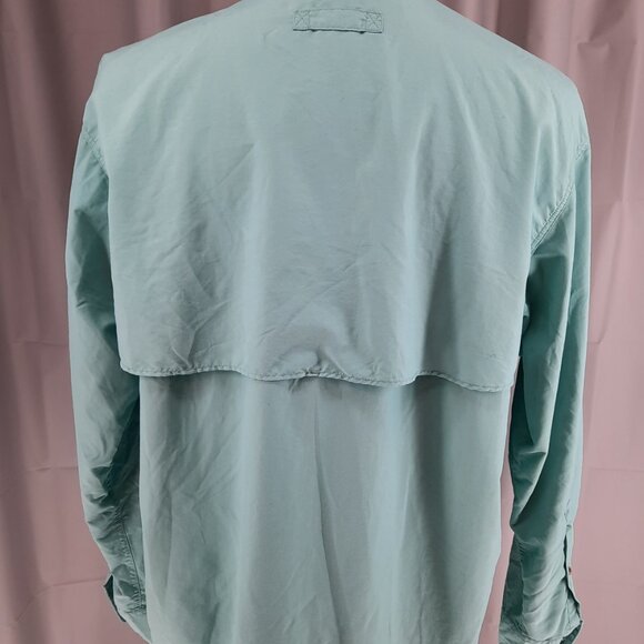 LL BEAN Fly Fishing Long Sleeve Vented Green Shirt Men's Size Large Button Down - Picture 5 of 7